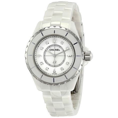 chanel j12 white ceramic diamonds quartz ladies watch h2422|Chanel j12 diamond tourbillon price.